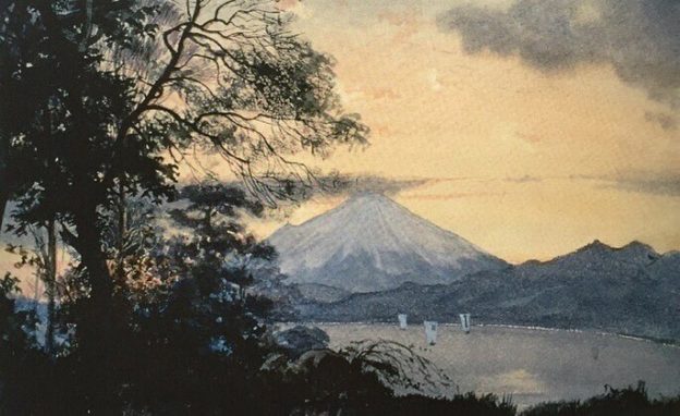 Le Fuji-Yama vu de l'ile d'Inosima, 1866